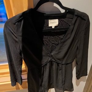 Sezane black blouse, 3/4 sleeve size 34